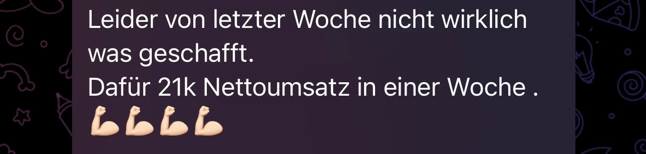 Nachricht einer Kundin