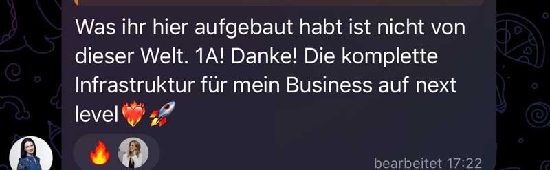 Nachricht einer Kundin