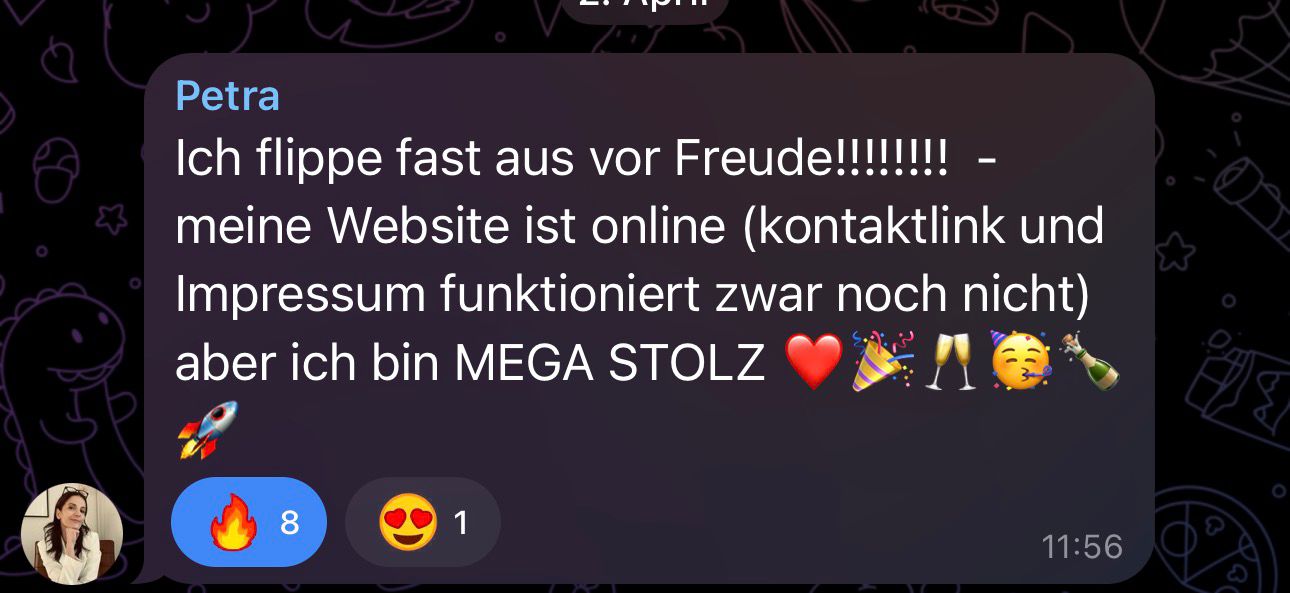 Nachricht einer Kundin