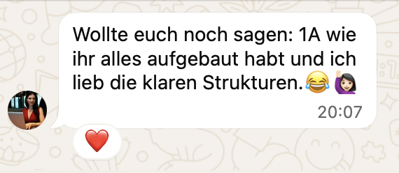 Nachricht einer Kundin