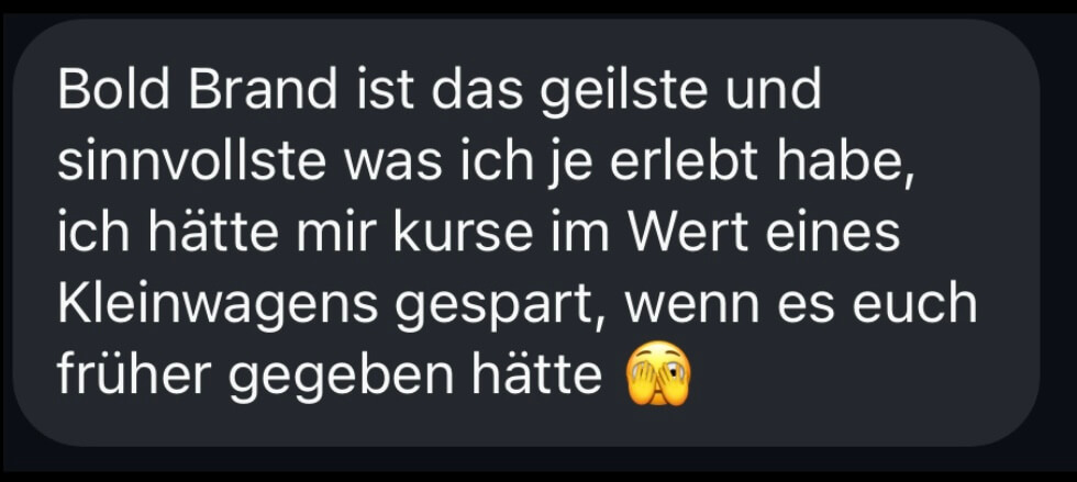 Nachricht einer Kundin