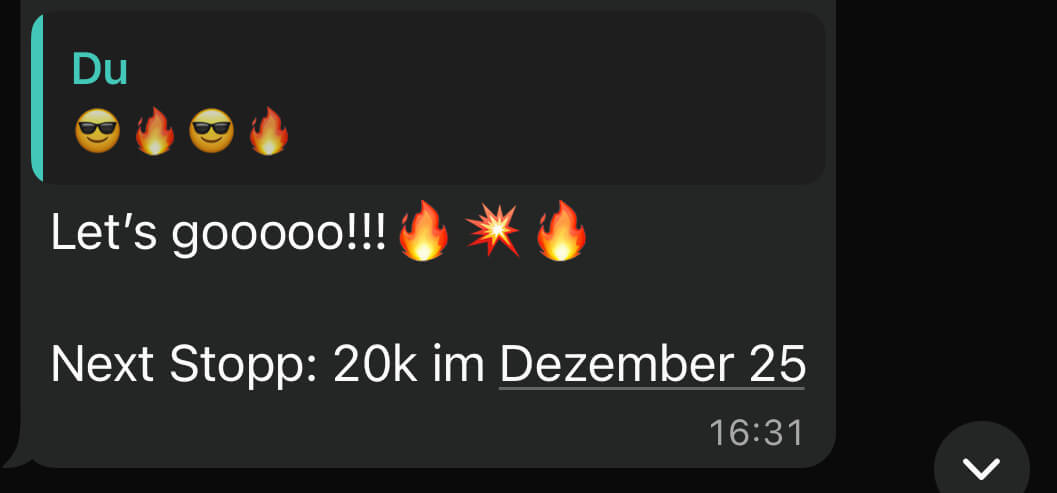 Nachricht einer Kundin
